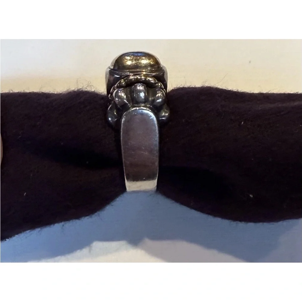 Vintage Lagos Caviar 18k Gold 750 .925 Sterling Silver Dome Ring Size 4.5